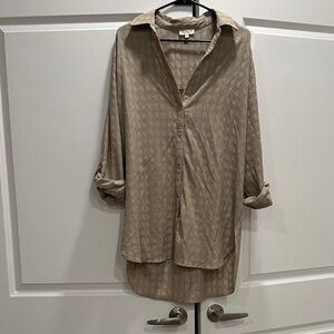 Chenault Tan Button Down Shirt for Women